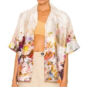Zimmermann Floral Silk Button-Front Blouse - Multicolor